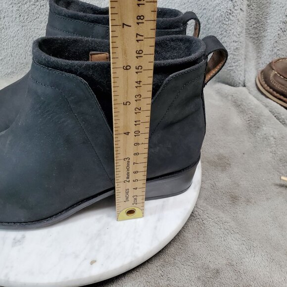 Vionic Shoes Womens 8 Joslyn Black Nubuck Leather Ankle Boots Weather Resistant - Picture 5 of 10